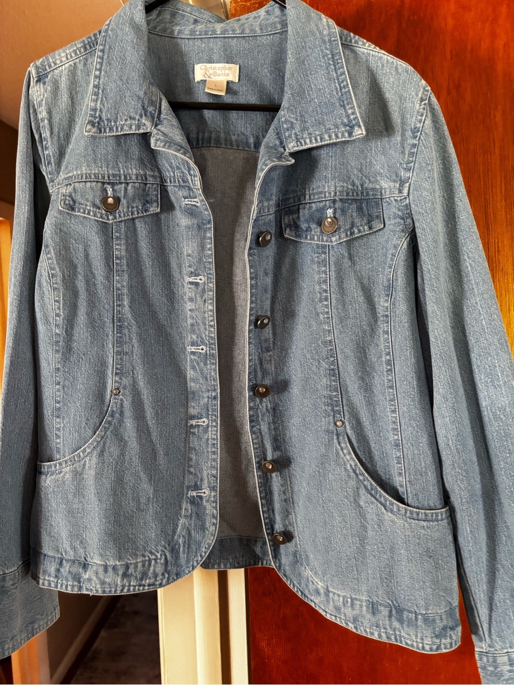 Christopher & Banks Light Blue Denim Jacket with Button Front